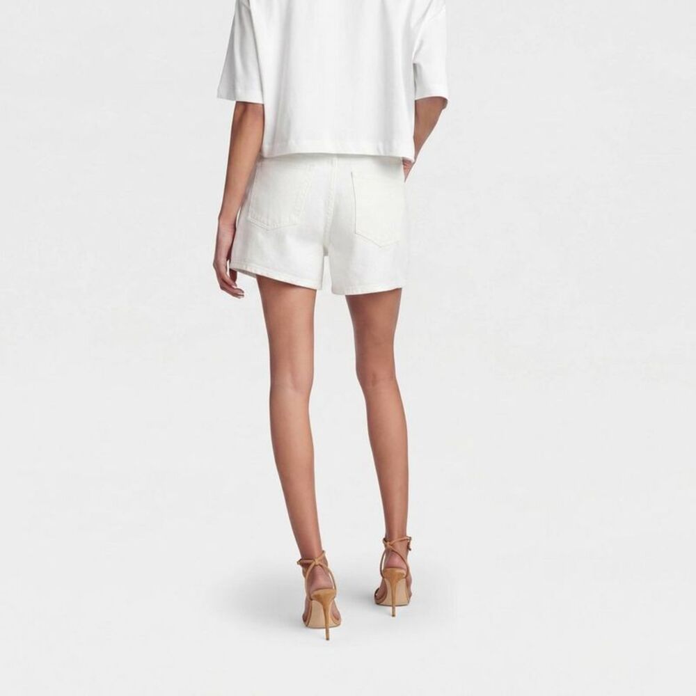 KBB by Kahlana - Women’s ‘The Pleated Denim Shorts’ White - Picture 2 of 3
